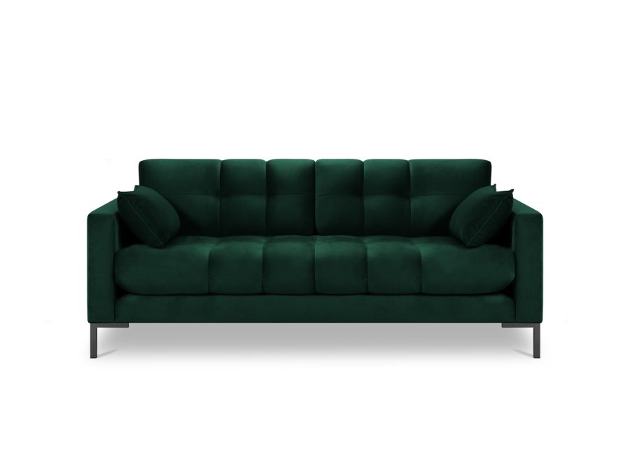 MICADONI Mamaia sofa, 3 seter - grnn flyel og sort metall