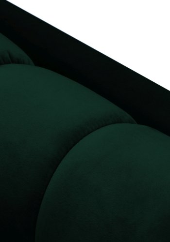 MICADONI Mamaia sofa, 3 seter - grnn flyel og sort metall