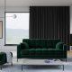 MICADONI Mamaia sofa, 3 seter - grnn flyel og sort metall