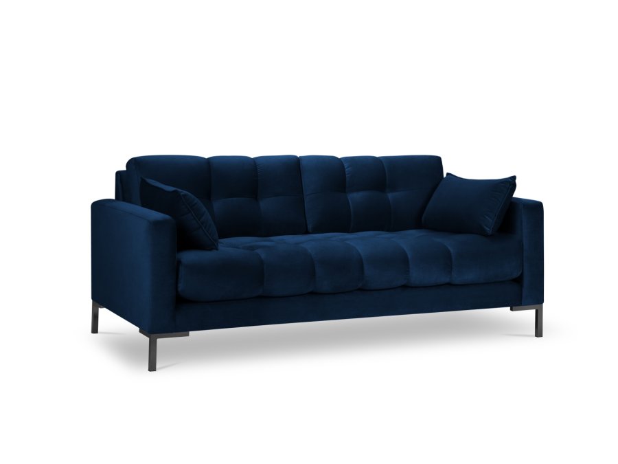 MICADONI Mamaia sofa, 3 seter - bl flyel og sort metall