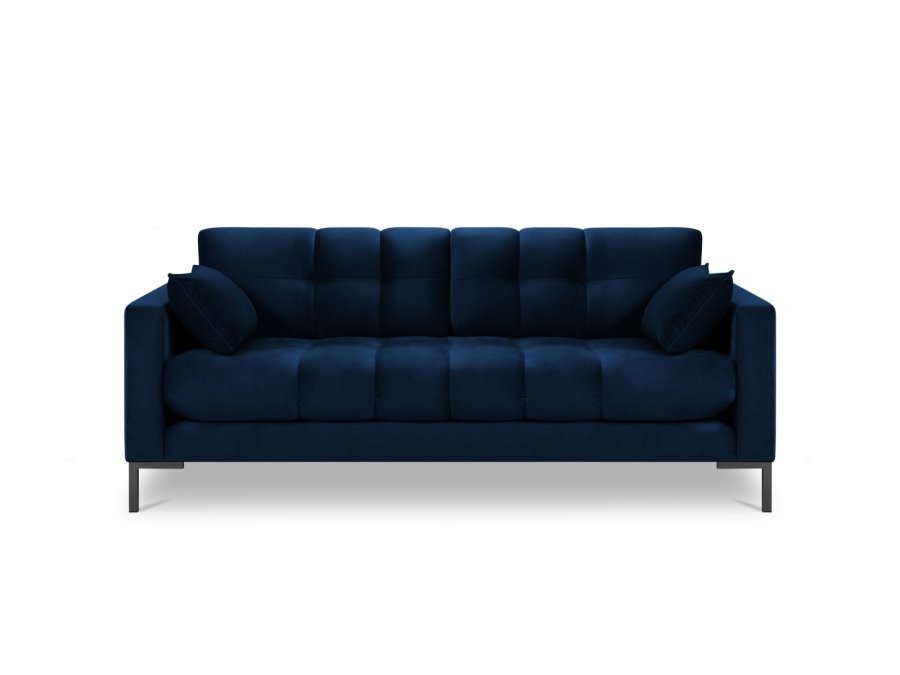 MICADONI Mamaia sofa, 3 seter - bl flyel og sort metall