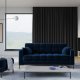 MICADONI Mamaia sofa, 3 seter - bl flyel og sort metall