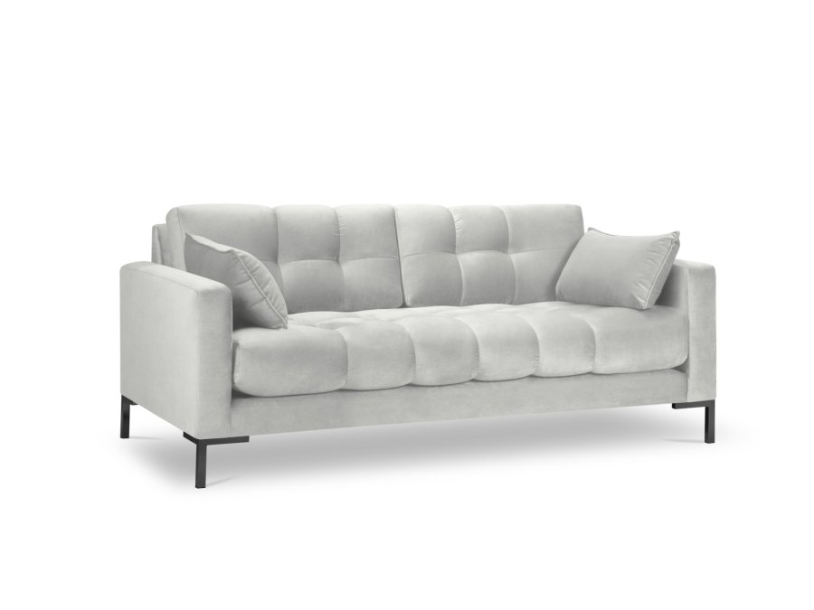 MICADONI Mamaia sofa, 3 seter - slv flyel og sort metall