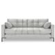 MICADONI Mamaia sofa, 3 seter - slv flyel og sort metall