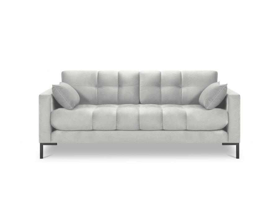 MICADONI Mamaia sofa, 3 seter - slv flyel og sort metall