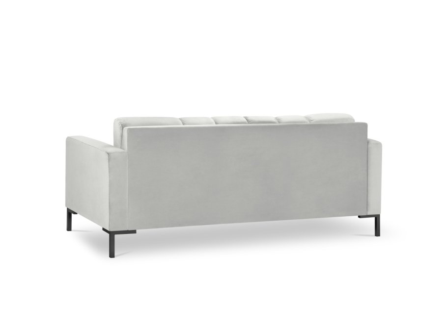 MICADONI Mamaia sofa, 3 seter - slv flyel og sort metall