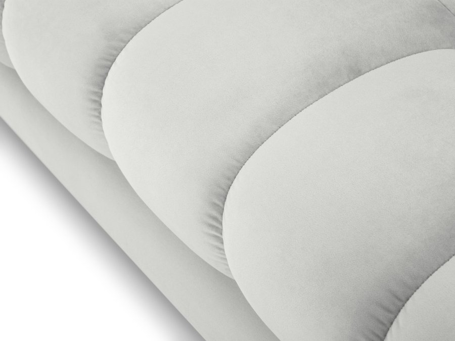 MICADONI Mamaia sofa, 3 seter - slv flyel og sort metall