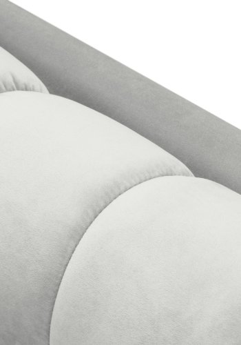 MICADONI Mamaia sofa, 3 seter - slv flyel og sort metall