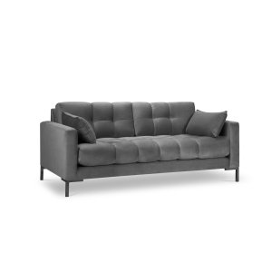 MICADONI Mamaia sofa, 3 sder - gr fljl og sort metal