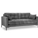 MICADONI Mamaia sofa, 3 seter - gr flyel og sort metall