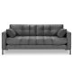 MICADONI Mamaia sofa, 3 seter - gr flyel og sort metall