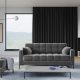 MICADONI Mamaia sofa, 3 seter - gr flyel og sort metall