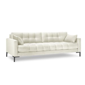 MICADONI Mamaia sofa, 4 sder - beige fljl og sort metal