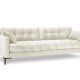 MICADONI Mamaia sofa, 4 seter - beige flyel og sort metall