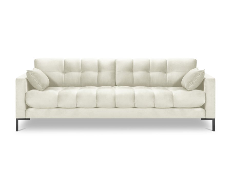 MICADONI Mamaia sofa, 4 seter - beige flyel og sort metall