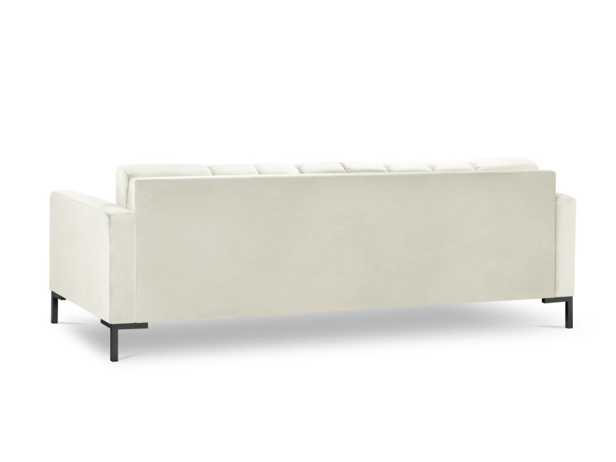 MICADONI Mamaia sofa, 4 seter - beige flyel og sort metall