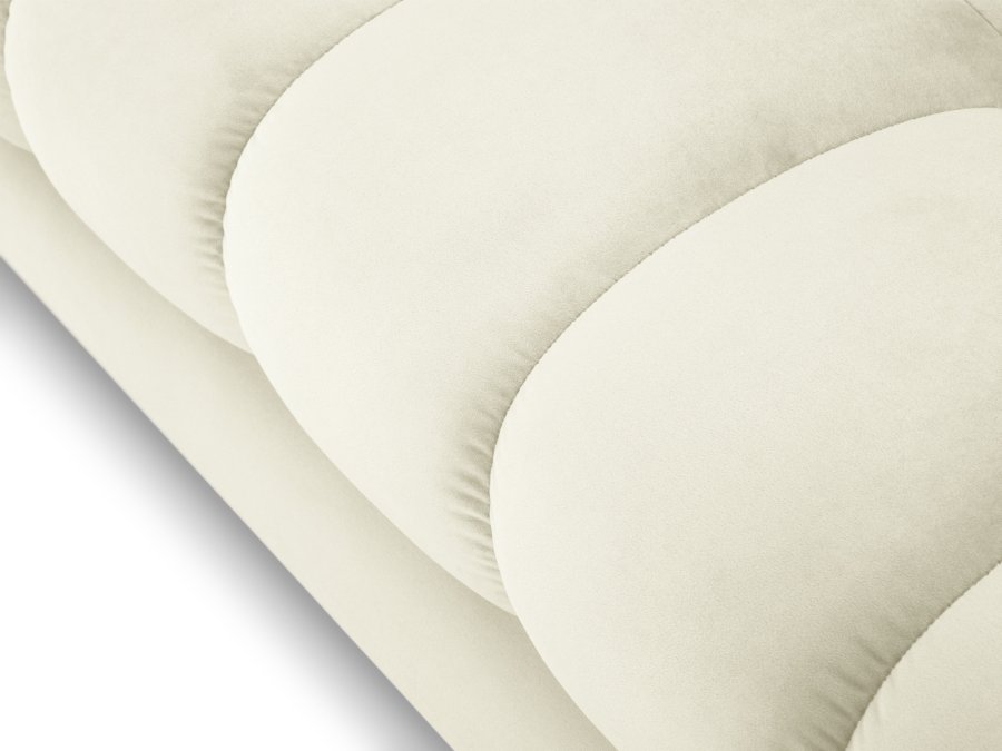 MICADONI Mamaia sofa, 4 seter - beige flyel og sort metall