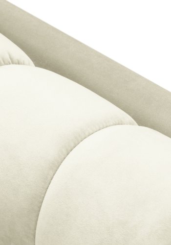 MICADONI Mamaia sofa, 4 seter - beige flyel og sort metall