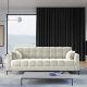 MICADONI Mamaia sofa, 4 seter - beige flyel og sort metall