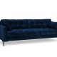 MICADONI Mamaia sofa, 4 seter - bl flyel og sort metall