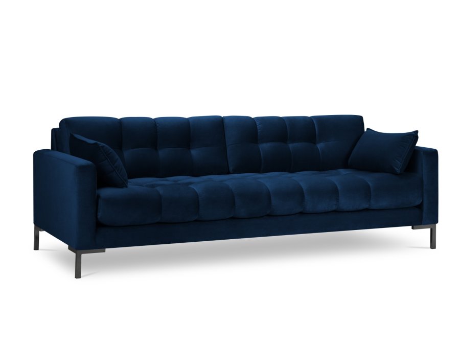 MICADONI Mamaia sofa, 4 seter - bl flyel og sort metall
