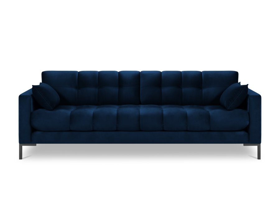 MICADONI Mamaia sofa, 4 seter - bl flyel og sort metall