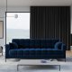 MICADONI Mamaia sofa, 4 seter - bl flyel og sort metall