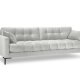 MICADONI Mamaia sofa, 4 seter - slv flyel og sort metall