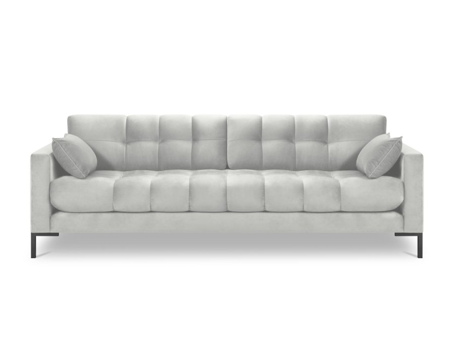 MICADONI Mamaia sofa, 4 seter - slv flyel og sort metall