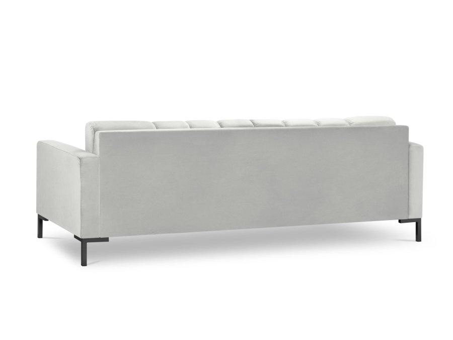 MICADONI Mamaia sofa, 4 seter - slv flyel og sort metall
