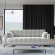MICADONI Mamaia sofa, 4 seter - slv flyel og sort metall