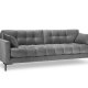 MICADONI Mamaia sofa, 4 seter - beige flyel og sort metall