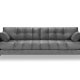 MICADONI Mamaia sofa, 4 seter - beige flyel og sort metall