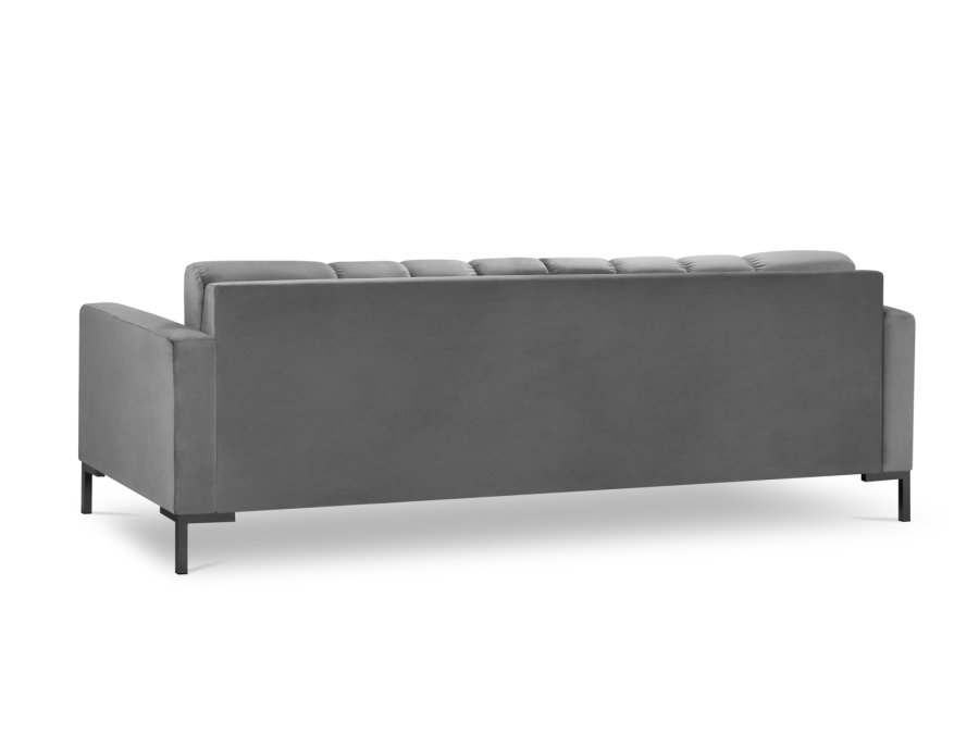 MICADONI Mamaia sofa, 4 seter - beige flyel og sort metall