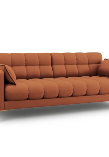 MICADONI Mamaia sofa, 4 seter - brunt stoff og gullmetall
