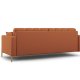 MICADONI Mamaia sofa, 4 seter - brunt stoff og gullmetall