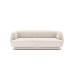 MICADONI Miley sofa, 2 sder - beige fljl og sort plast