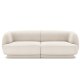 MICADONI Miley sofa, 2 seter - beige flyel og sort plast
