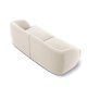 MICADONI Miley sofa, 2 seter - beige flyel og sort plast