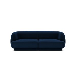 MICADONI Miley sofa, 2 sder - bl fljl og sort plast
