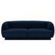 MICADONI Miley sofa, 2 seter - bl flyel og sort plast