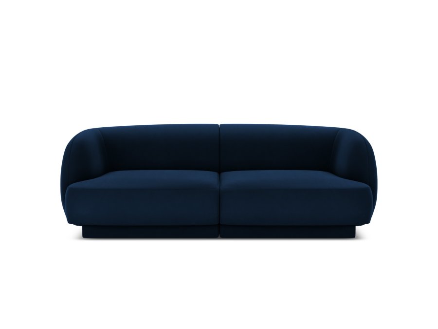 MICADONI Miley sofa, 2 seter - bl flyel og sort plast