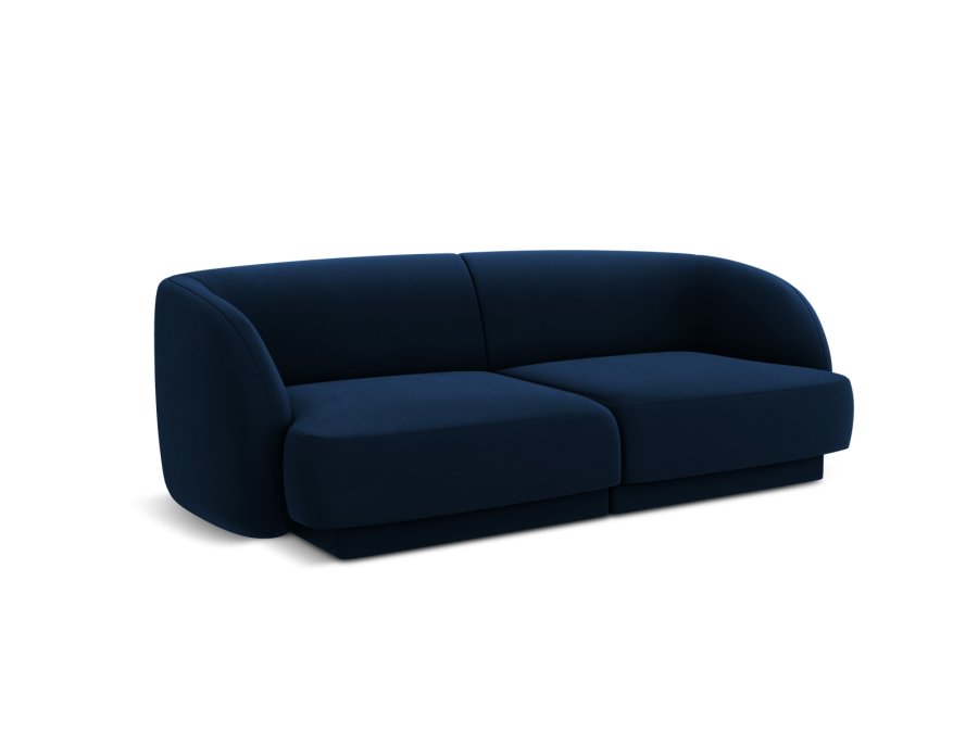 MICADONI Miley sofa, 2 seter - bl flyel og sort plast