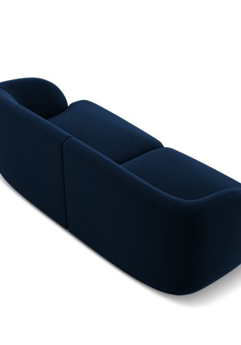 MICADONI Miley sofa, 2 seter - bl flyel og sort plast