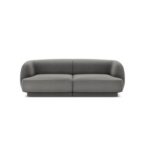 MICADONI Miley sofa, 2 sder - gr fljl og sort plast