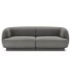 MICADONI Miley sofa, 2 seter - gr flyel og sort plast