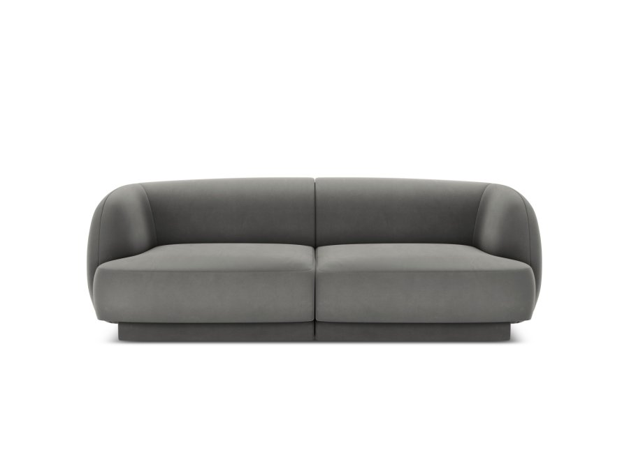 MICADONI Miley sofa, 2 seter - gr flyel og sort plast