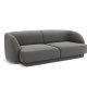 MICADONI Miley sofa, 2 seter - gr flyel og sort plast