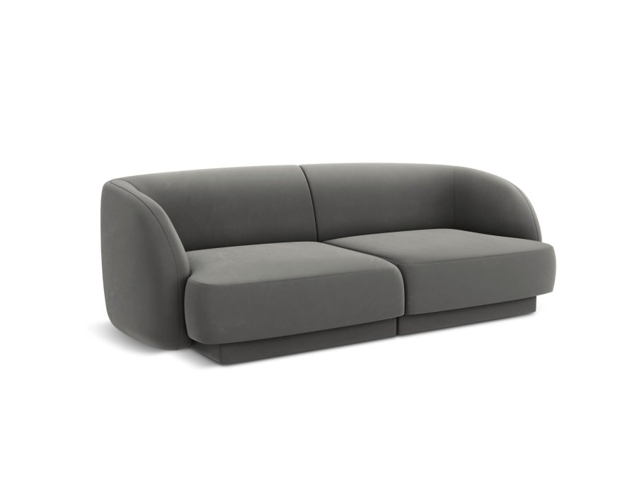 MICADONI Miley sofa, 2 seter - gr flyel og sort plast