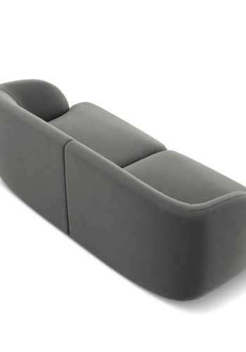 MICADONI Miley sofa, 2 seter - gr flyel og sort plast